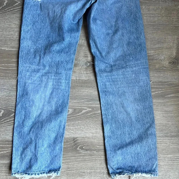 GOLDE 90's Mid Rise Loose Fit Cotton Ripped Leg Jeans - Picture 14 of 14